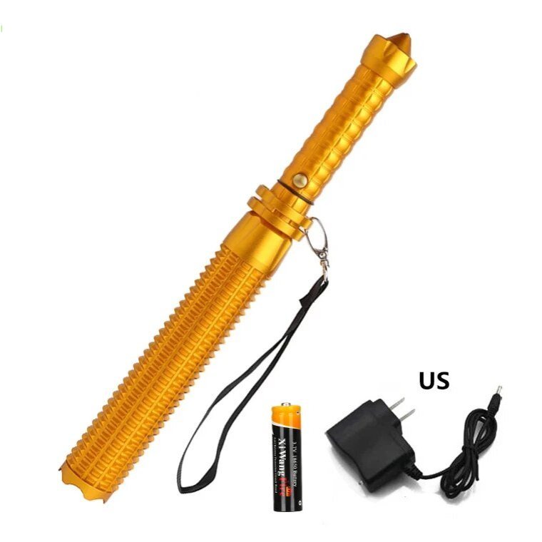Tactical Rechargeable FlashLight - prestiged Gold US Charger